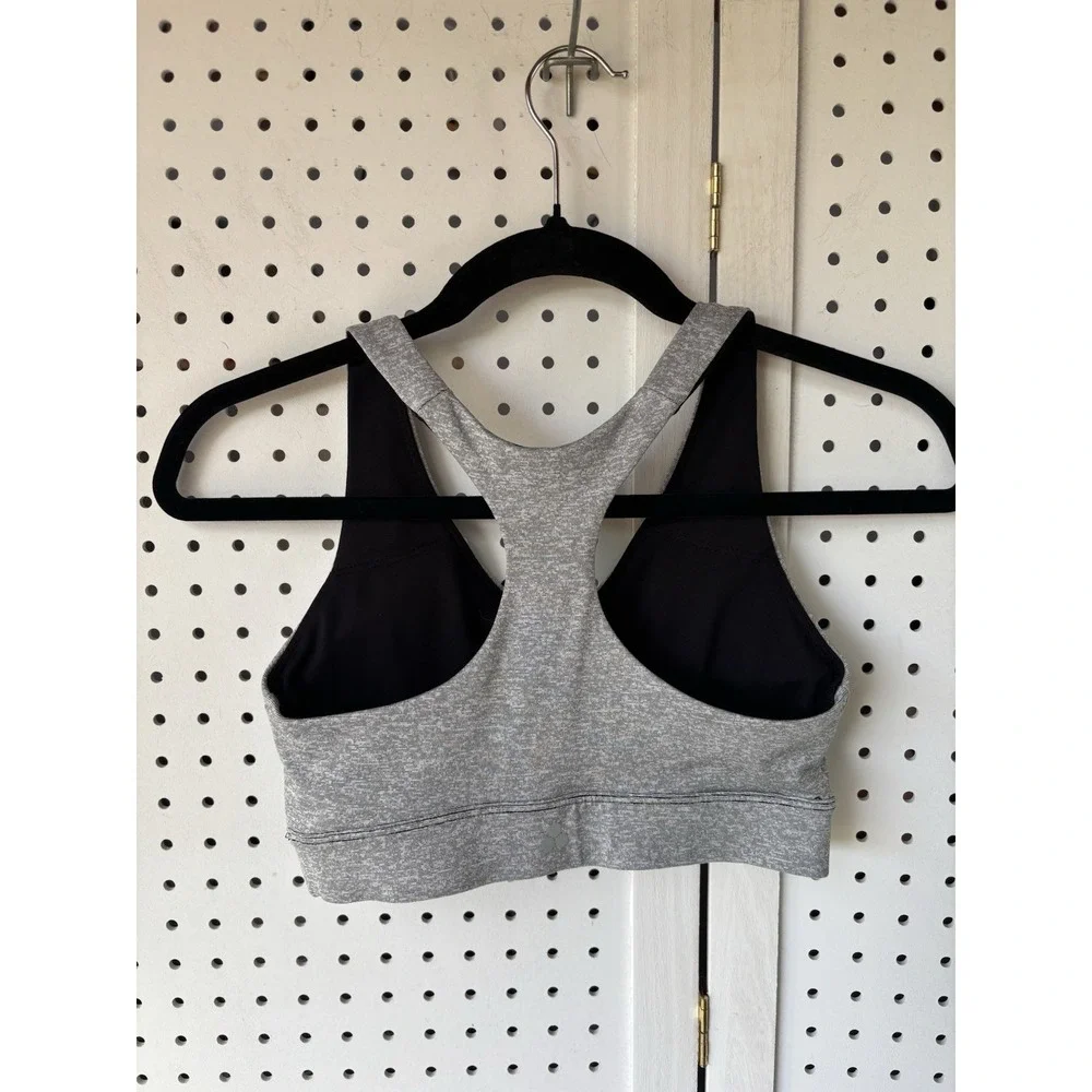 Tek‎ Gear Sports Gear Racerback Wirefree Sports Bra Gray Black Size Small